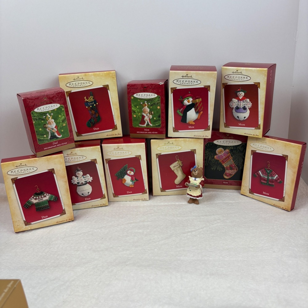 Hallmark Keepsake Ornaments Lot of 11 Mom and Dad Vintage 1999-2005
